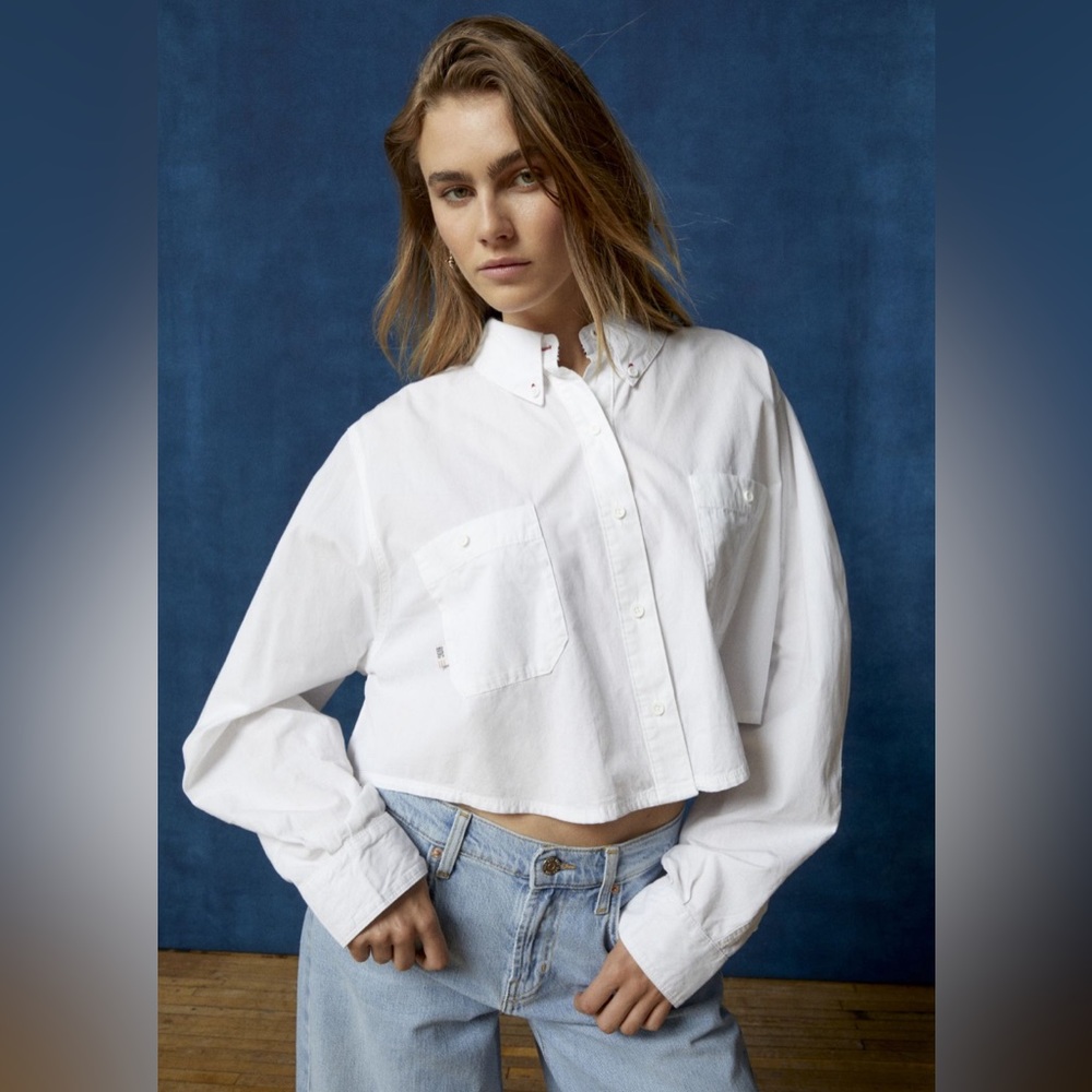 UO Corey Cropped Button-Down Shirt